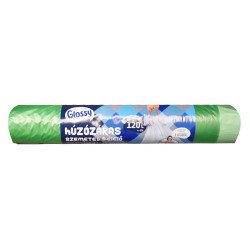 Szemeteszsák önzáró szalaggal 120 liter 70 x 105 cm 10 db/tekercs Glossy zöld Szemeteszsák Glossy