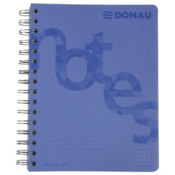 Spirálfüzet A/5 140 lap PP borító kék Donau kockás Spirálfüzet Donau