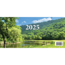 Asztali naptár 325mmx155mm, fehérlapok, álló tartóval 2026. Asztali naptár Bluering
