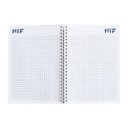 Spirálozott jegyzetfüzet, 80lapos, A5, kockás NIF logós