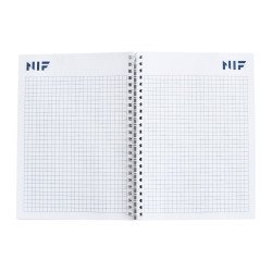 Spirálozott jegyzetfüzet, 80lapos, A5, kockás NIF logós Egyedi, megszemélyesített Egyéb