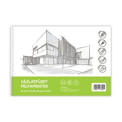 Vázlatfüzet FÉLFAMENTES B/5 32 lap 120gr. Bluering Vázlatfüzet, rajzfüzet Bluering
