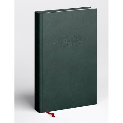 Tanári határidőnapló A5, műbőr 150mmx210mm, fehér lapokkal zöld 2026/2027 Realsystem