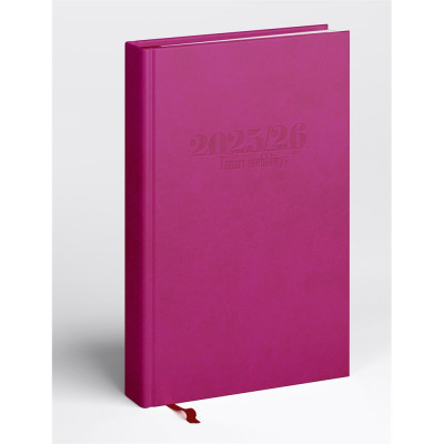 Tanári határidőnapló A5, műbőr 150mmx210mm, fehér lapokkal lila 2025/2026 Realsystem