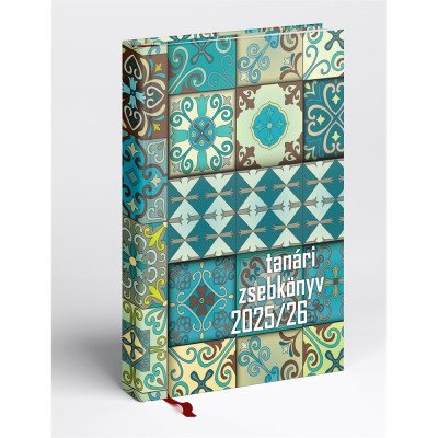 Tanári határidőnapló A5, műbőr 150mmx210mm, fehér lapokkal mozaik 2026/2027 Realsystem