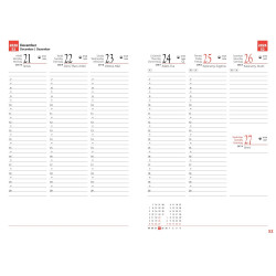 Tanári határidőnapló A5, műbőr 150mmx210mm, fehér lapokkal lótusz 2026/2027 Realsystem