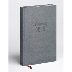 Tanítói zsebkönyv A5, műbőr 145mmx205mm, fehér lapokkal szürke 2026/2027 Realsystem Tanári határidőnapló Realsystem