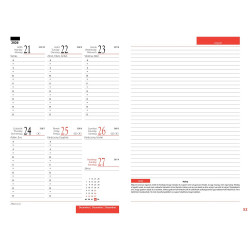 Tanítói zsebkönyv A5, műbőr 145mmx205mm, fehér lapokkal piros 2026/2027 Realsystem