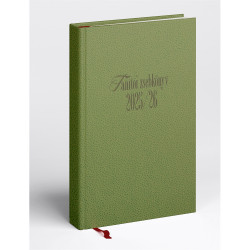 Tanítói zsebkönyv A5, műbőr 145mmx205mm, fehér lapokkal zöld 2025/2026 Realsystem Tanári határidőnapló Realsystem