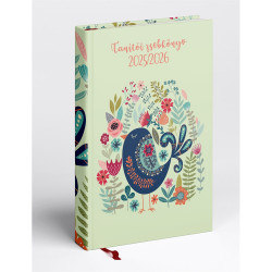 Tanítói zsebkönyv A5, műbőr 145mmx205mm, fehér lapokkal madár 2026/2027 Realsystem Tanári határidőnapló Realsystem