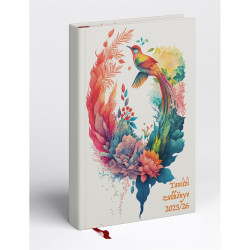 Tanítói zsebkönyv A5, műbőr 145mmx205mm, fehér lapokkal cseresznyevirág 2026/2027 Realsystem Tanári határidőnapló Realsystem