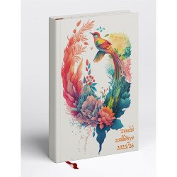 Tanítói zsebkönyv A5, műbőr 145mmx205mm, fehér lapokkal cseresznyevirág 2026/2027 Realsystem Tanári határidőnapló Realsystem