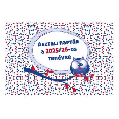 Asztali diák naptár 165mmx240mm, fehér lapokkal 2026/2027 tanévre Realsystem