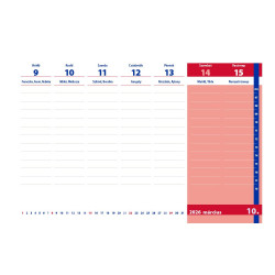 Asztali diák naptár 165mmx240mm, fehér lapokkal 2026/2027 tanévre Realsystem