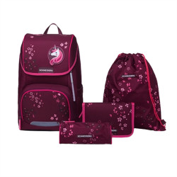 Iskolatáska ergonómiai, lányos 6 részes szett Floral Fantasy Schneiders Gyermektáska, tornazsák Schneiders