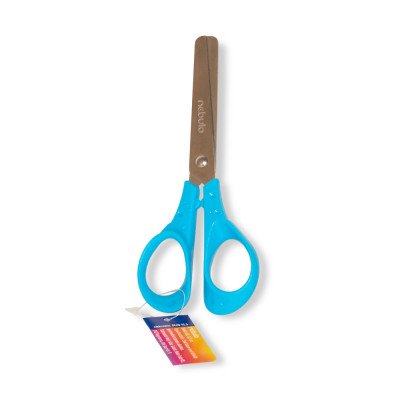 Olló 13,5cm, kerekített heggyel, ergonomikus, iskolai, Nebulo