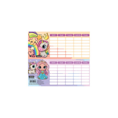 Órarend egylapos Uni/Kir, 25 db/csomag, Nebulo