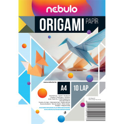 Origami papír A4, vegyes színek, 10 lap/csomag, Nebulo Iskolai készségfejlesztő Nebulo