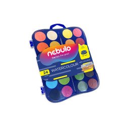 Vízfesték készlet, 24 db-os, 30mm festékgombokkal Nebulo Vízfesték Nebulo