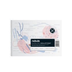 Vázlatfüzet B5, spirálos, 120g, Nebulo Vázlatfüzet, rajzfüzet Nebulo