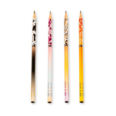 Grafitceruza HB, háromszögletű, 72 db/doboz, Nebulo, vegyes minták, Állatmintás