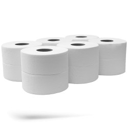 Toalettpapír 2 rétegű közületi átmérő: 19 cm 100 % cellulóz 100 m/tekercs 12 tekercs/csomag Bluering® hófehér Toalettpapírok Bluering