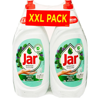 Mosogatószer 2 x 1350 ml kézi duopack Jar TeaTree&Mint