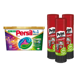 Ragasztóstift 22 g AKCIÓS CSOMAG + Persil Discs Color mosókapszula 72x22 g (6x12 db ) stift Pritt Ragasztó stift Pritt