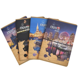 Füzet iskolai A5, 48ap, vonalas 21-48 4-8 osztályos Design 3D Enjoy Iskolai füzet Fűzfő