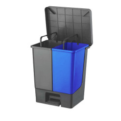 Szemetes kuka pedálos 2x25 literes sötétszürke/kék UP312 Papírkosár, szemetes Planet