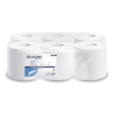 Kéztörlő 2 rétegű tekercses átmérő: 20 cm 100% cellulóz belső magos 6 tekercs/karton Strong Lucart 150_852210H
