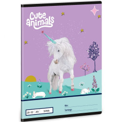 Füzet iskolai A5, 32lap, sima 20-32 UNICORN 10db/csomag