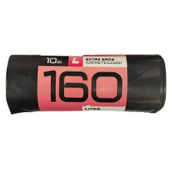 Szemeteszsák 160 liter 80 x 120 cm 40 mikron 10 db/tekercs fekete Szemeteszsák Egyéb