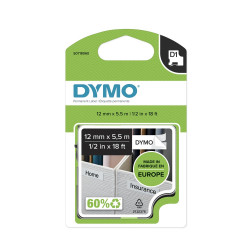 Feliratozógép szalag tartós poliészter Dymo D1 S0718060/16959 12mmx5,5m, ORIGINAL, fekete/fehér Nyomtató és feliratozó gép, kellékek Dymo