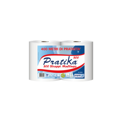 Ipari törlő 2 rétegű tekercses átmérő: 26 cm 800 lap/tek 2 tekercs/karton Paperdi Pratika 800_BI8S800