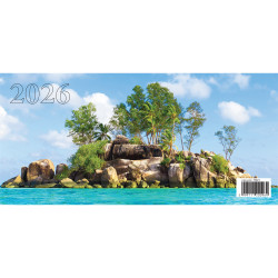 Asztali naptár 325mmx155mm, fehérlapok, fekvő tartóval 2026. Asztali naptár Bluering