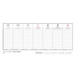 Asztali naptár 325mmx155mm, fehérlapok, fekvő tartóval 2026. Asztali naptár Bluering