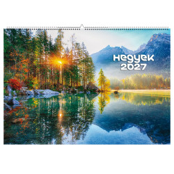 Falinaptár képes 460x320mm, Hegyek Realsystem 2027. Falinaptár Realsystem