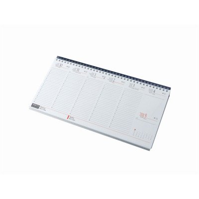 Asztali naptár 320mmx155mm, fehérlapok fekvő kék műbörrel borított tartóval Realsystem 2027.