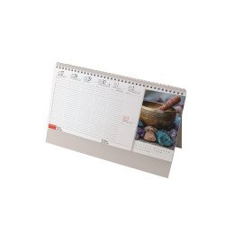 Asztali naptár 320mmx155mm, Meditáció fehérlapok álló tartóval Realsystem 2027. Asztali naptár Realsystem