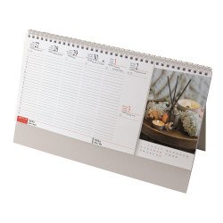 Asztali naptár 320mmx155mm, Meditáció fehérlapok álló tartóval Realsystem 2027. Asztali naptár Realsystem