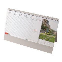 Asztali naptár 320mmx155mm, Európa fehérlapok álló tartóval Realsystem 2027. Asztali naptár Realsystem