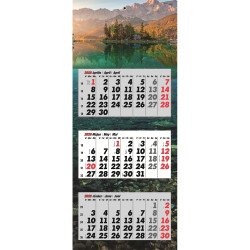 Falinaptár speditőr 3 részes 330mmx680mm, színes hátlappal Hegyek Realsystem 2026. Speditőr falinaptár Realsystem