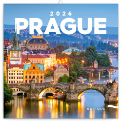 Falinaptár képes lemeznaptár 300x300mm, Prague Realsystem 2026. Falinaptár Realsystem