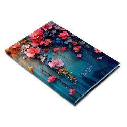 Határidőnapló Picture B/5, heti fehér lapokkal floral Realsystem 2027. Határidőnapló Realsystem