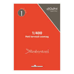 Gyűrűs kalendárium utántöltő csomag 1/400 fehér papíros éves, heti beosztású L mérethez Realsystem Naptár Realsystem