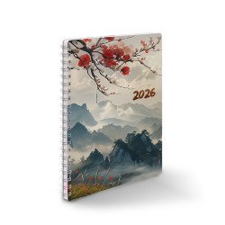 Határidőnapló spirálozott SP1 A/5, heti fehér lapokkal japán Realsystem 2026. Határidőnapló Realsystem