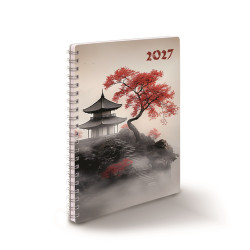 Határidőnapló spirálozott SP1 A/5, heti fehér lapokkal japán Realsystem 2027. Határidőnapló Realsystem