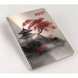 Határidőnapló spirálozott SP1 A/5, heti fehér lapokkal japán Realsystem 2027. Határidőnapló Realsystem