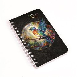 Zsebnaptár spirálozott SP3 mini heti fehér lapokkal kolibri Realsystem 2027. Zsebnaptár Realsystem